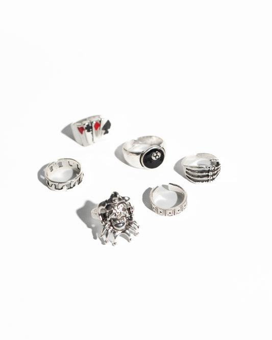 Adjustable 6pcs Y2K Ring Set – Unisex