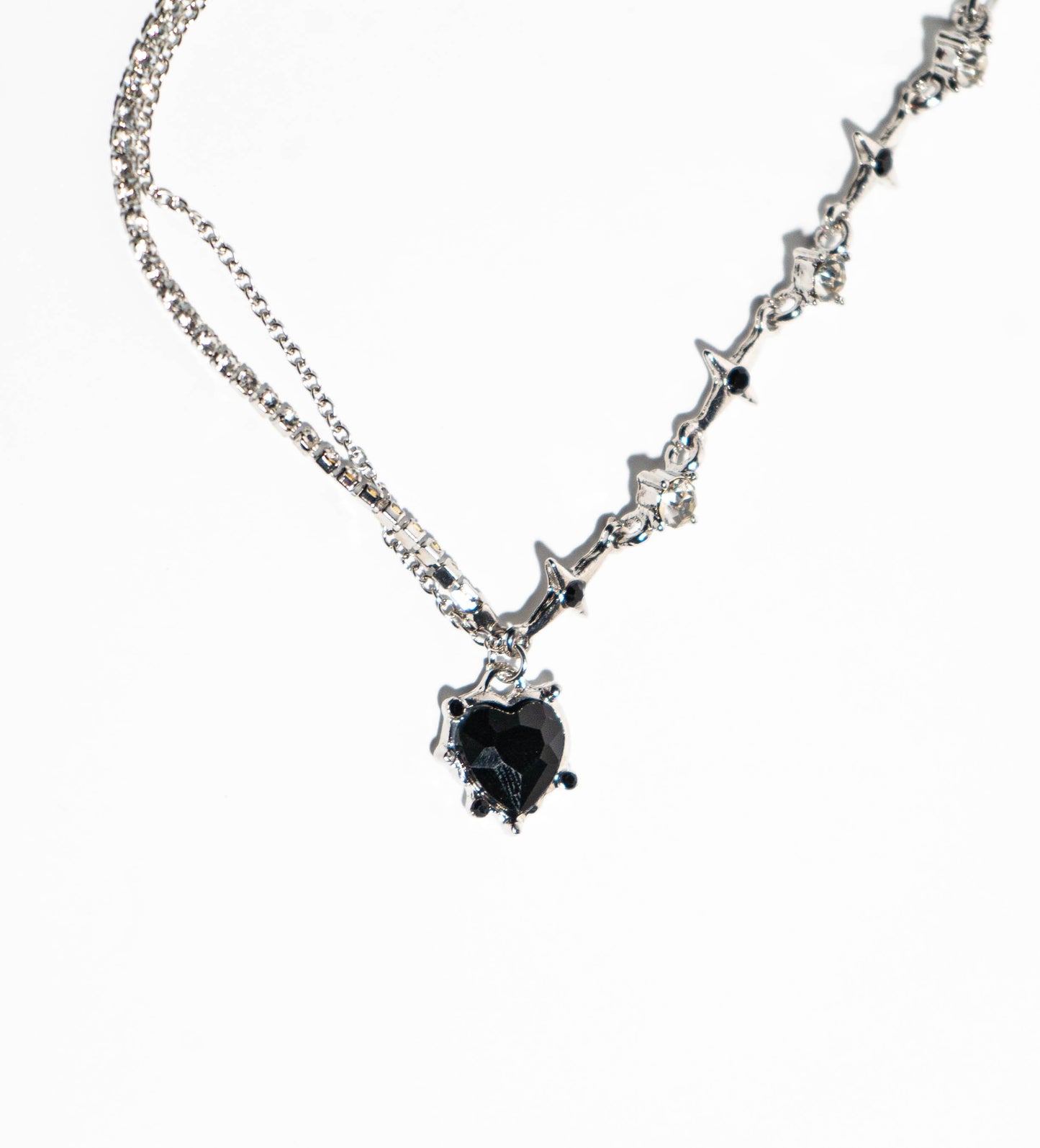 Black Flame Heart Necklace – Gemstone Pendant